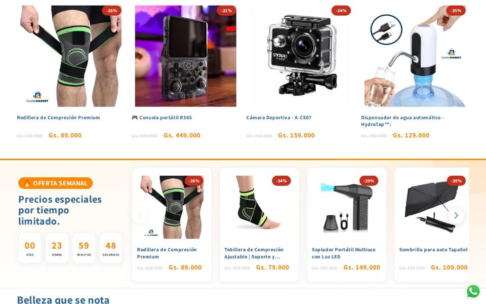 GuaraMarket: detalle de la interfaz